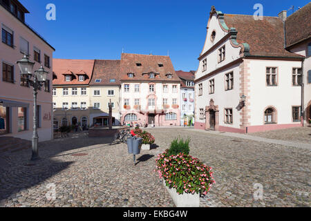 Market Square, Old Town Hall, Endingen, Kaiserstuhl, Breisgau, Black Forest, Baden Wurttemberg, Germany, Europe Stock Photo