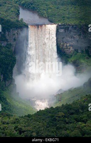 Aerial view of Kaieteur Falls in full spate, Guyana, South America Stock Photo