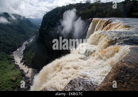 View from the Kaieteur Falls rim into the Potaro River Gorge, Guyana, South America Stock Photo