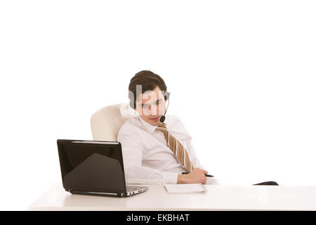 Male call centre operator Stock Photo