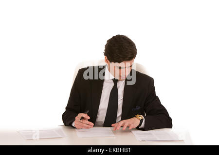 Businessman working at his desk Stock Photo