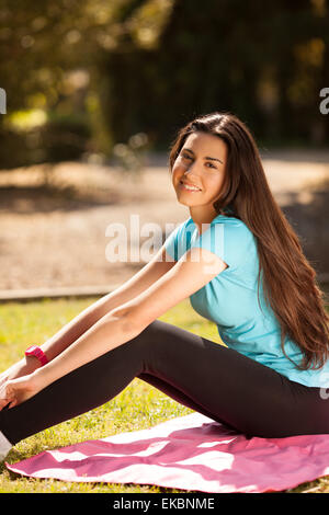 young beautiful sport woman enjoying before sport Stock Photo