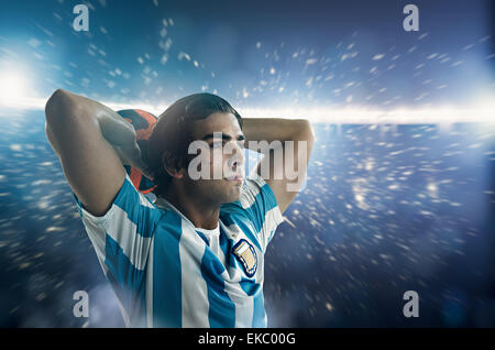 Footballer throwing in Stock Photo - Alamy