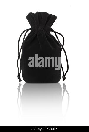 black pouch isolated on white background Stock Photo