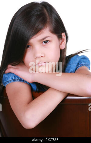 Angry young asian girl Stock Photo