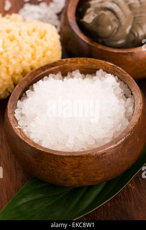 Dead Sea mud and salt in a bowl Stock Photo