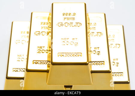 Gold bar, gold bullion, gold ingot Stock Photo