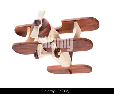 Wooden airplane isolated with clipping path included Stock Photo