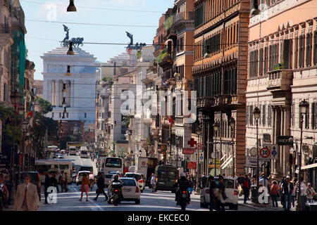 Italy Rome Via Nazionale Monumento a Vittorio Emanuele II Stock Photo