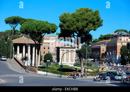 Italy Rome Piazza della Bocca della Verita Via Luigi Petroselli Stock Photo