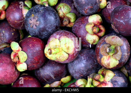 Pile of Mangosteen as background Stock Photo