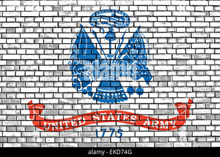 flag of United States Army painted on brick wall Stock Photo - Alamy