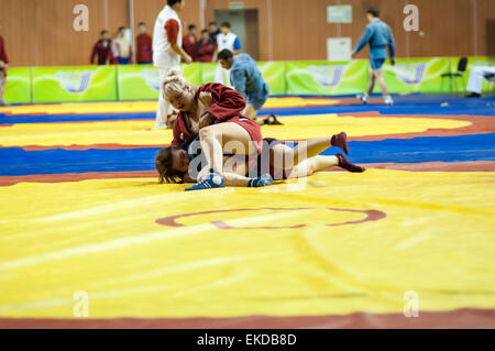 Orenburg Sambo Championship on the 75-th anniversary of Russian Sambo Federation. 17.11.2013, city of Orenburg, Southern Ural, Russia Stock Photo