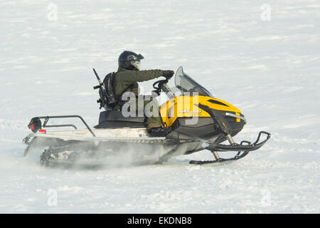 CBP Office of Border Patrol conducts cold weather operations in the Wellesley Island, Alexandria Bay and Clayton region of New York along the border of the United States and Canada. Border Patrol Agents patrol frozen water ways along the border with the U.S. and Canada.  James Tourtellotte Stock Photo