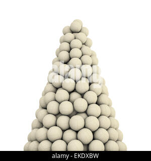 3D render of piled soccer balls Stock Photo