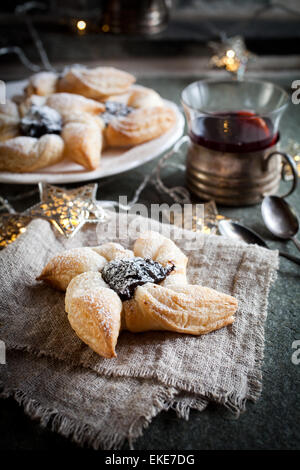 Joulutorttu, traditional finnish christmas pastry Stock Photo