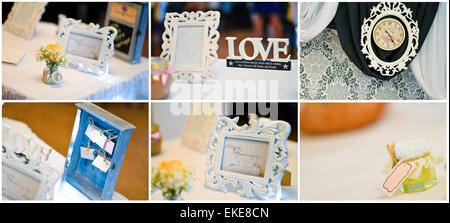 Wedding frames collage Stock Photo
