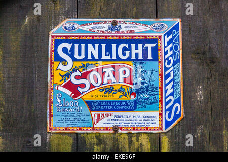 Old Sunlight Soap sign,Alresford Station, Watercress Line, Mid Hants Railway, Hampshire, England, U.K Stock Photo