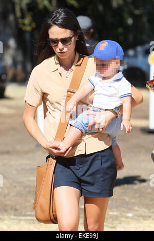 Jordana Brewster takes her son, Julian to Mr. Bones Pumpkin Patch along with her parents Alden and Maria Featuring: Jordana Brewster,Julian Form-Brewster Where: Los Angeles, California, United States When: 05 Oct 2014 Stock Photo