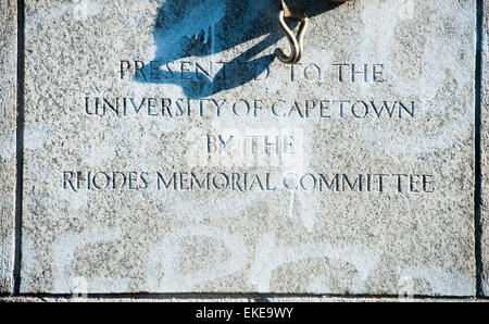 Removal of Cecil John Rhodes statue at the University of Cape Town campus. #FeesMustFall Stock Photo