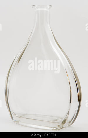 large clear glass bottle isolated on white background Stock Photo