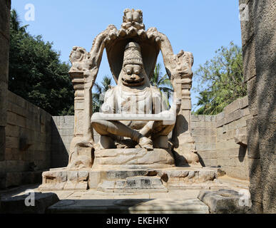 Narasinha (avatar of vishnu) statue in Hampi, INDIA Stock Photo