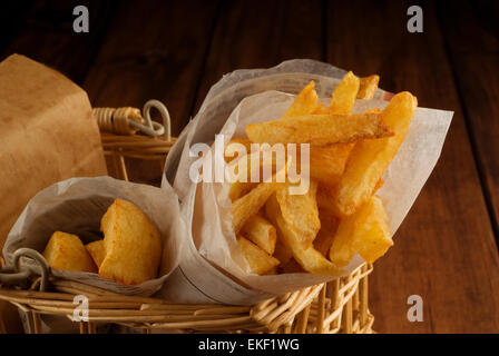 French fries in packet Stock Photo