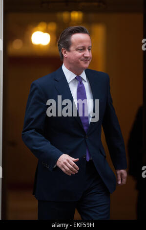 French Prime Minister Manuel Valls meets Prime Minister David Cameron at 10 Downing Street.  Featuring: David Cameron Where: London, United Kingdom When: 06 Oct 2014 Stock Photo