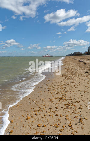 Red Funnel Ferry, off Cowes Beach, Cowes, Isle of Wight, England, UK, GB. Stock Photo