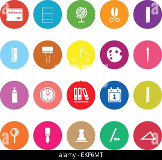 General stationary flat icons on white background, stock vector Stock Vector