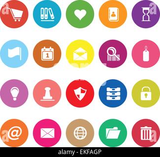 General folder flat icons on white background, stock vector Stock Vector