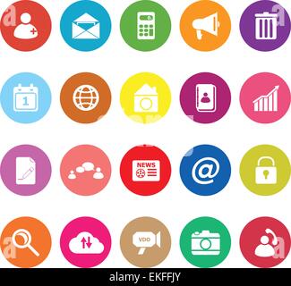 Mobile phone flat icons on white background, stock vector Stock Vector