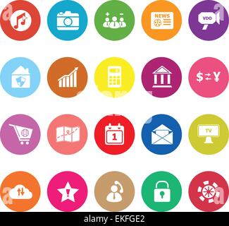 Smart phone flat icons on white background, stock vector Stock Vector