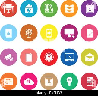 Home office flat icons on white background, stock vector Stock Vector