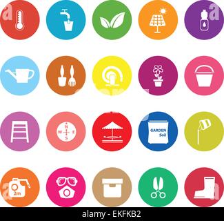 Home garden flat icons on white background, stock vector Stock Vector