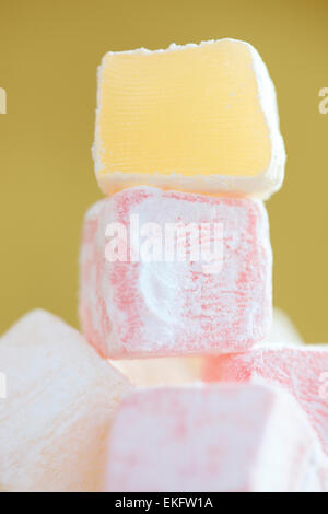 sweet tower of turkish delight - pink and yellow Jane Ann Butler Photography JABPSW006 Stock Photo