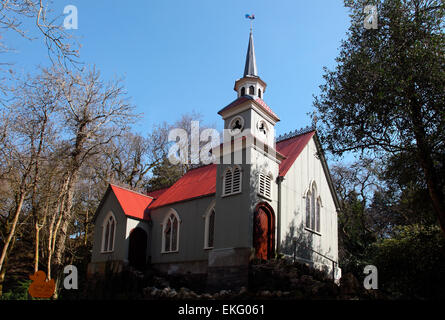 St Peter's tin tabernacle, corrugated tin church imported from Switzerland to Ireland in the 19th century. Stock Photo