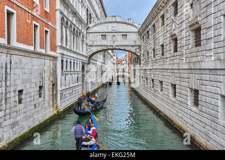 The Bridge of Sighs is a bridge located in Venice, northern Italy. Stock Photo