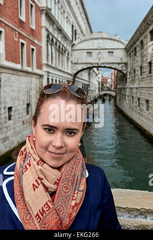The Bridge of Sighs is a bridge located in Venice, northern Italy. Stock Photo