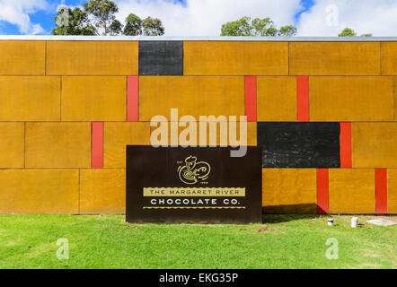 The Margaret River Chocolate Company sign outside their factory, Metricup, Western Australia Stock Photo