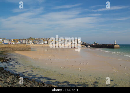 St Ives habour on a crisp day, Cornwall, England Stock Photo