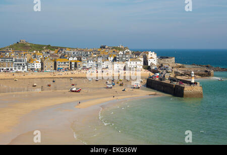 St Ives habour on a crisp day, Cornwall, England Stock Photo