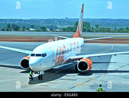 Boeing 737-700 of Gol brazilian airline Brasilia airport Brazil Stock Photo