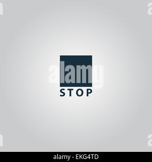 Stop button vector icon. Flat design style Stock Photo