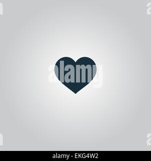 Heart icon. Black flat symbol in a circle. Love concept Stock Photo - Alamy