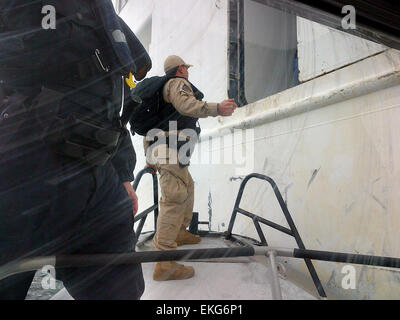 021413: CBP provided assistance to the disabled Carnival Triumph Cruise Ship assisting with CBP transport to and from the ship, passenger and crew process disembarking, and pier side security.  Marine Interdiction Agents Tim Korte and Don Severance Stock Photo