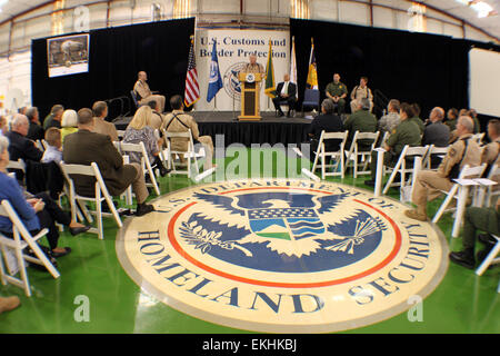 102011: CBP retires OH-6A 'Loach' helicopter after 32 years in a ceremony held at the El Paso Air Branch.  BPA Greg Hoiland Stock Photo