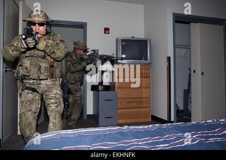 The CBP Quick Reaction Force (QRF) conduct routine training at the Advanced Training Center, Harper's Ferry, West Virginia on August 17, 2012.  Donna Burton Stock Photo