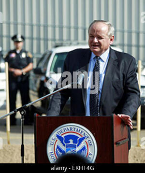 041112: Texas - U.S. Customs &amp; Border Protection Acting Deputy Commissioner Thomas S. Winkowski speaks at the groundbreaking of the South Texas Border Intelligence Center (STBIC).  STBIC will help law enforcement agencies across South Texas to share information with each other. The center will be located in Laredo. Stock Photo