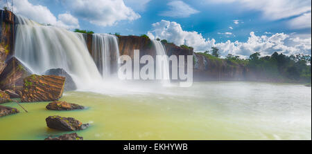 Beautiful Dray Nur waterfall in Vietnam. Panorama Stock Photo